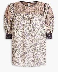 Ulla Johnson Stella floral-print cotton-blend top - Neutral Neutral