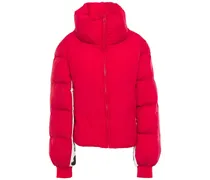 Monogram-trimmed quilted shell jacket - Red