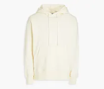 Printed French cotton-terry drawstring hoodie - Neutral