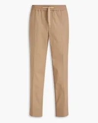 Sandro Tapered cotton-blend twill drawstring pants - Neutral Neutral