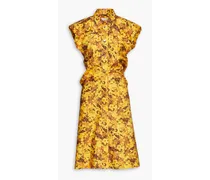 Marika printed cotton-poplin shirt dress - Yellow