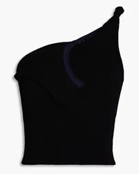 Jacquemus Aceno one-shoulder ribbed-knit top - Black Black