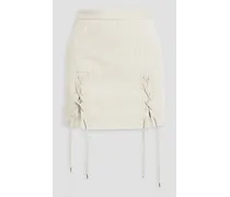Possibility lace-up cotton-blend canvas mini skirt - White