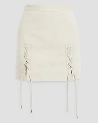 palmer//harding Possibility lace-up cotton-blend canvas mini skirt - White White