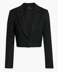 Alice + Olivia Alice Olivia - Mya cropped pinstriped twill blazer - Black Black