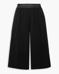 ATM Satin-trimmed stretch-Pima cotton jersey culottes - Black Black