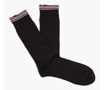 Cotton-blend jersey socks - Black
