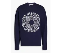 Jacquard-knit merino wool sweater - Blue