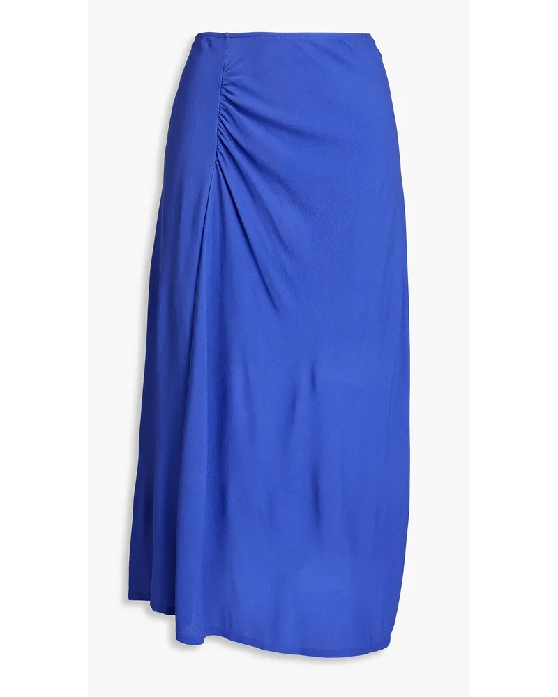 By Malene Birger Gathered twill midi skirt - Blue Blue