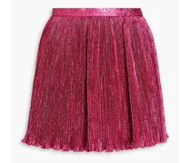 Metallic plissé-jacquard mini skirt - Pink