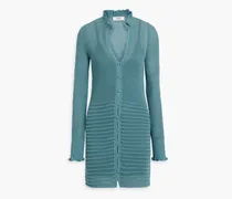 Torrens open-knit cotton mini dress - Blue