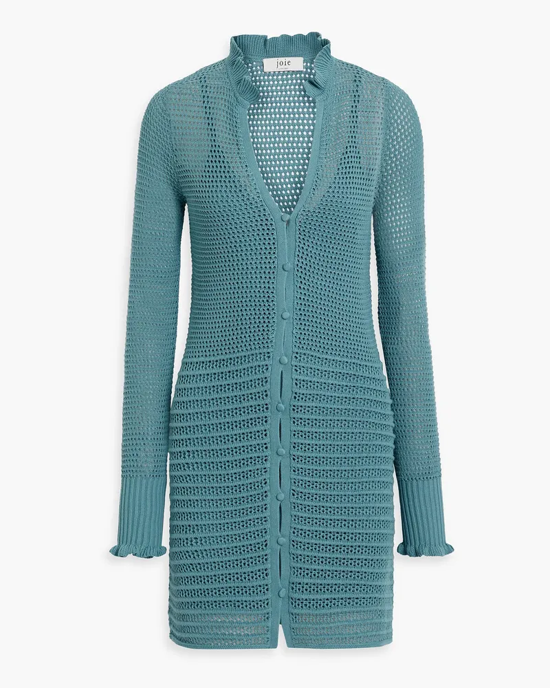 Joie Torrens open-knit cotton mini dress - Blue Blue