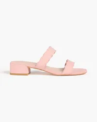 Stuart Weitzman Santorini scalloped suede mules - Pink Pink