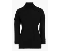 Garavani - Lace-trimmed wool, silk and cashmere-blend turtleneck sweater - Black