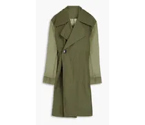 Silk-voile trench coat - Green