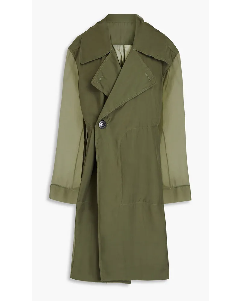 Rick Owens Silk-voile trench coat - Green Green