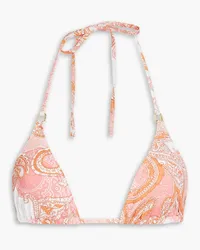 Melissa Odabash Key West paisley-print triangle bikini top - Orange Orange