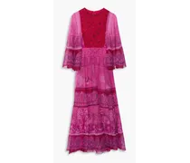 Printed silk-chiffon maxi dress - Pink