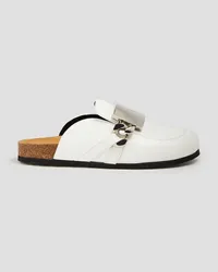 J.W.Anderson Embellished leather slippers - White White