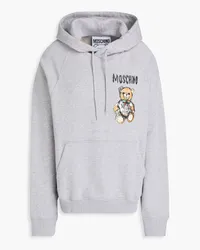 Moschino Printed French cotton-terry hoodie - Gray Gray