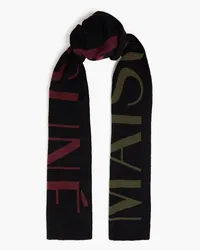 Kitsuné Jacquard-knit scarf - Black Black