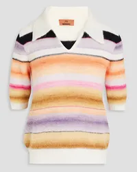 Missoni Striped knitted polo sweater - White White