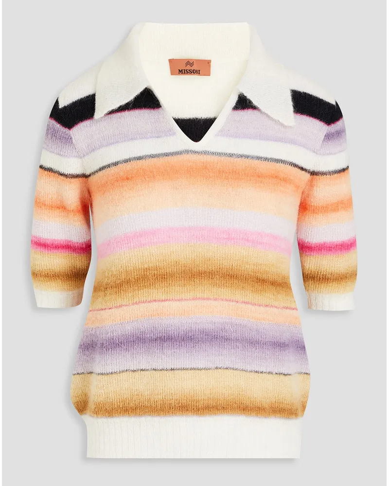 Missoni Striped knitted polo sweater - White White