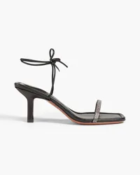 Frame Denim Le Ozzie crystal-embellished leather sandals - Black Black