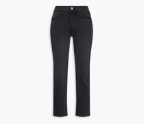 Le High Straight cropped high-rise straight-leg jeans - Gray