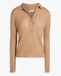 Vince Ribbed wool polo sweater - Neutral Neutral