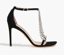 Stardust crystal-embellished suede sandals - Black