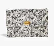 Valorie snake-effect leather envelope clutch - Animal print