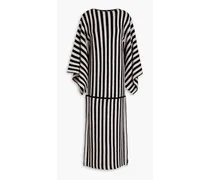 Gerta striped wool-blend midi dress - Black