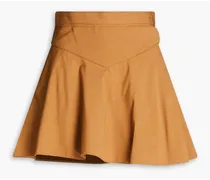 Buckled twill mini skirt - Brown