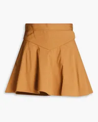 RED Valentino Buckled twill mini skirt - Brown Brown