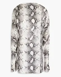 16ARLINGTON Flora open-back snake-print satin mini dress - Gray Gray