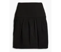Pleated denim mini skirt - Black