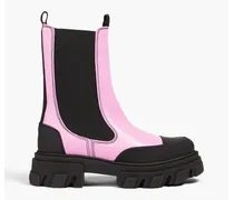Two-tone leather chelsea boots - Pink