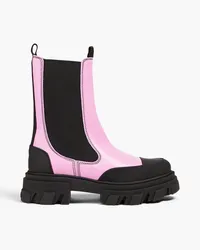 Ganni Two-tone leather chelsea boots - Pink Pink