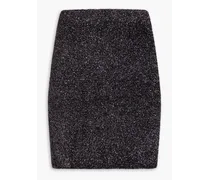 Metallic knitted mini pencil skirt - Black