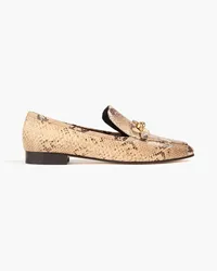 Tory Burch Jessa embellished snake-effect leather loafers - Animal print Animal