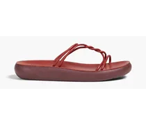 Twisted faux leather sandals - Burgundy