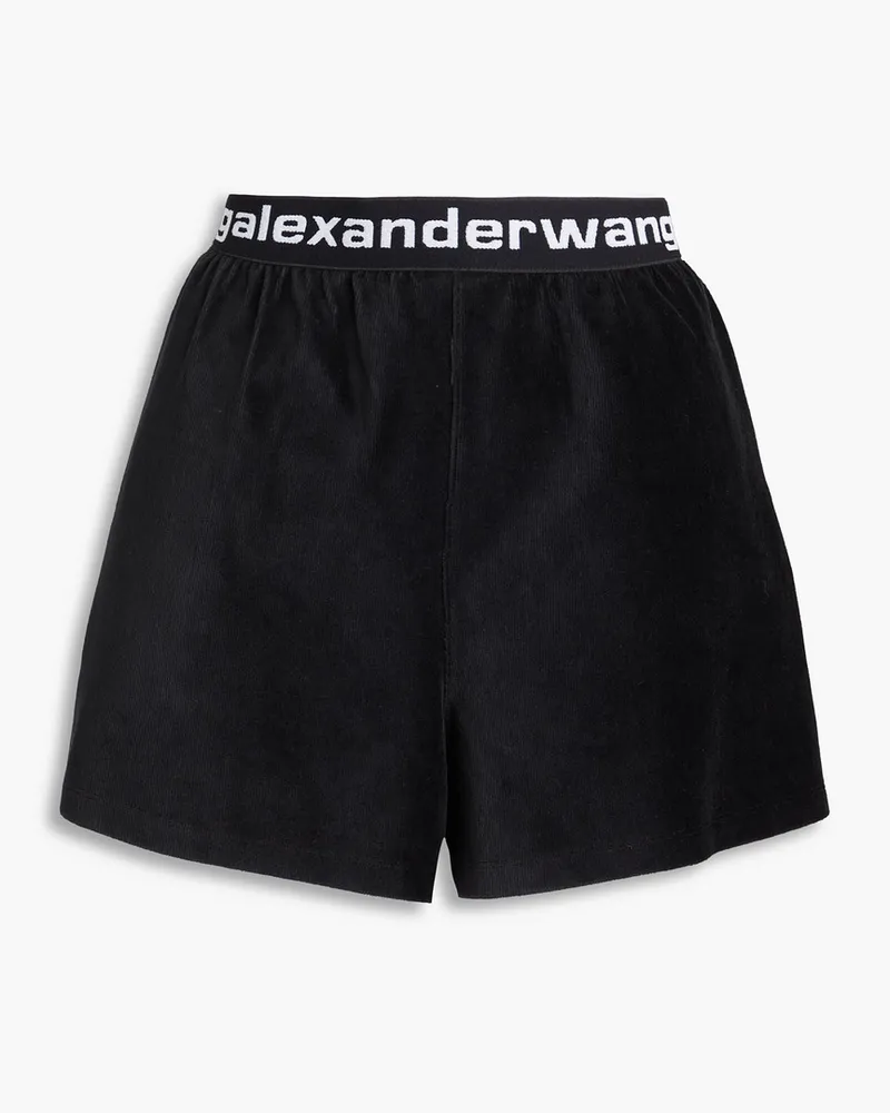 Alexander Wang Stretch cotton-blend corduroy shorts - Black Black