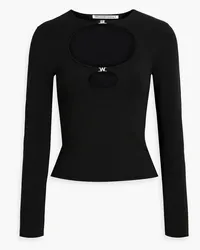 Alexander Wang Cutout crystal-embellished stretch-knit top - Black Black