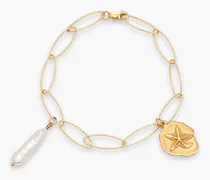 Gold-tone faux pearl bracelet - Metallic