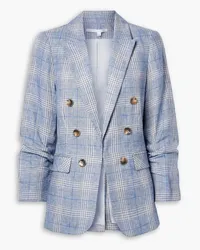 Veronica Beard Beacon Dickey checked linen blazer - Blue Blue