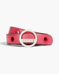 Emilio Pucci Eyelet-embellished leather belt - Pink Pink