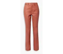 Leather straight-leg pants - Orange