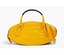 Embossed leather tote - Yellow
