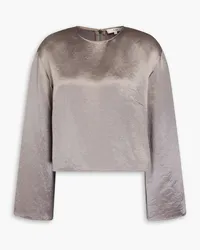 tibi Satin-twill top - Gray Gray